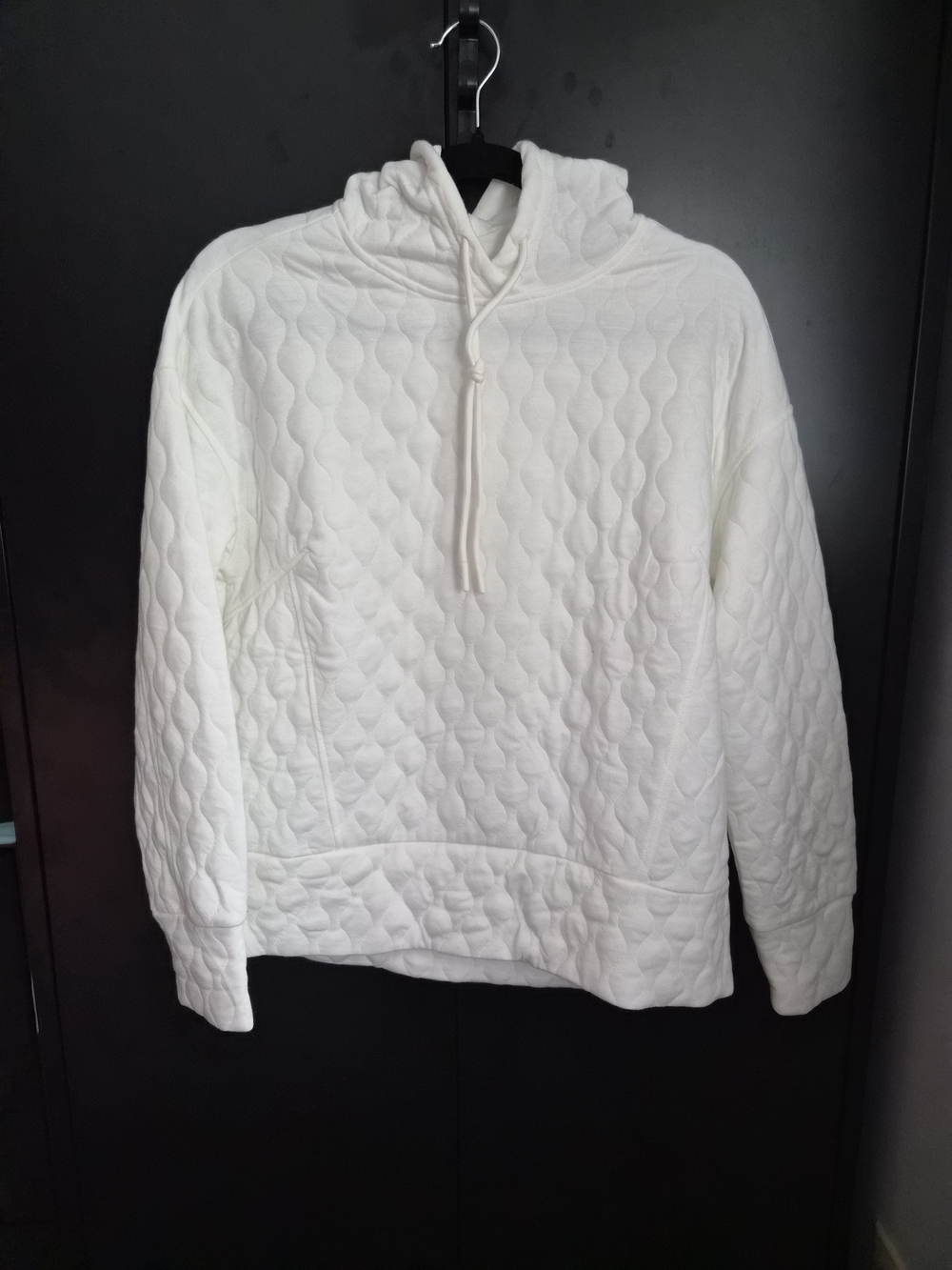 Rbx Cozy Quilted White Hooded Pullover Sweater